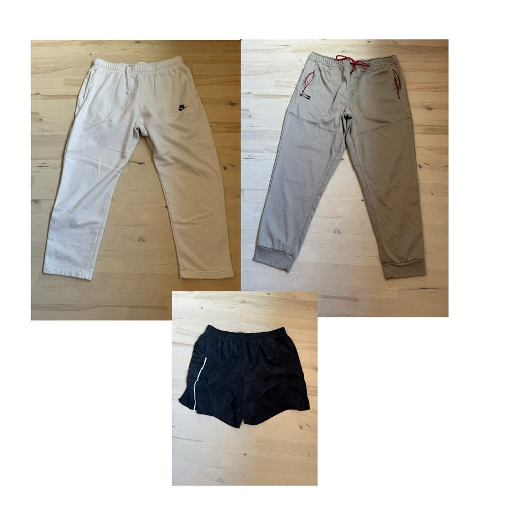 Men’s size large bundle Nike sweatpants, VRST shorts